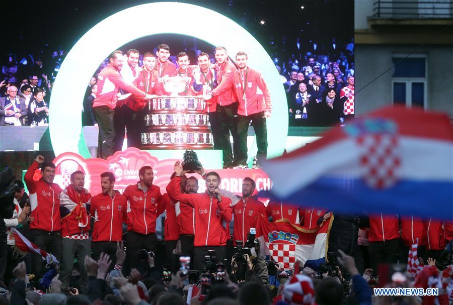 (SP)CROATIA-ZAGREB-TENNIS-DAVIS CUP-CELEBRATION