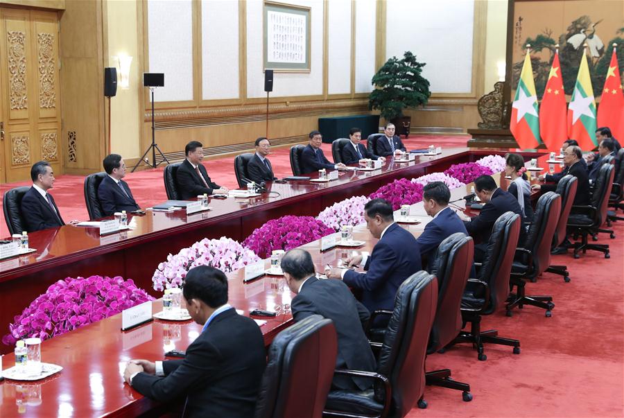 (BRF)CHINA-BEIJING-BELT AND ROAD FORUM-XI JINPING-MYANMAR’S STATE COUNSELOR-MEETING (CN)