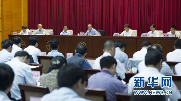 7月16日，中共中央政治局常委、中央紀委書記、中央巡視工作領(lǐng)導(dǎo)小組組長王岐山在北京出席2014年中央第二輪巡視工作動員部署會并講話。新華社記者黃敬文 攝 