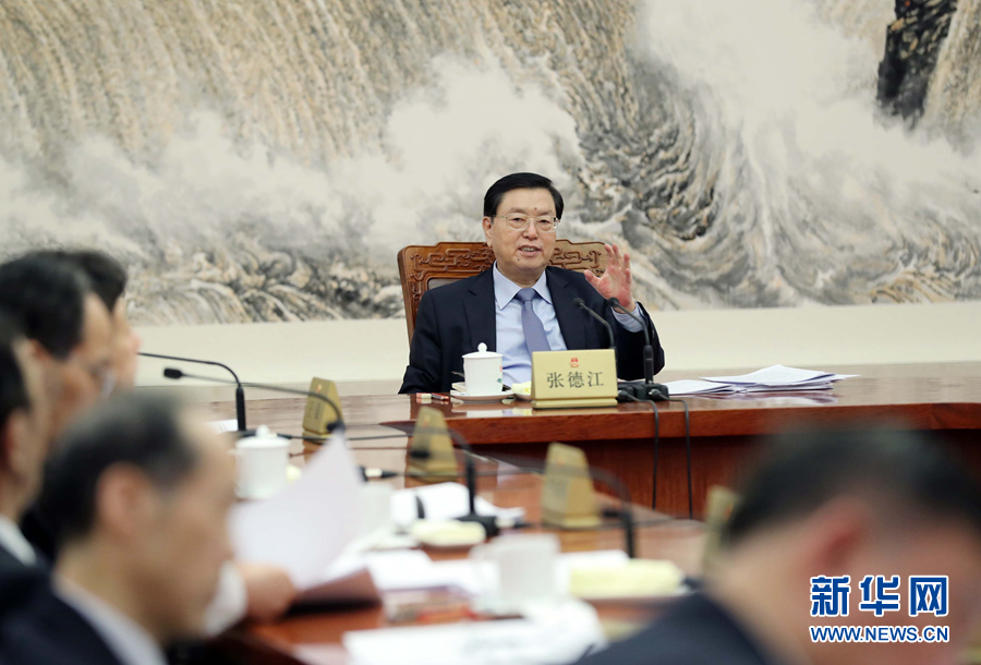 2月11日，十二屆全國人大常委會第一百一十一次委員長會議在北京人民大會堂舉行。會議決定，十二屆全國人大常委會第三十三次會議于2月23日至24日舉行。張德江委員長主持會議。新華社記者 劉衛(wèi)兵 攝