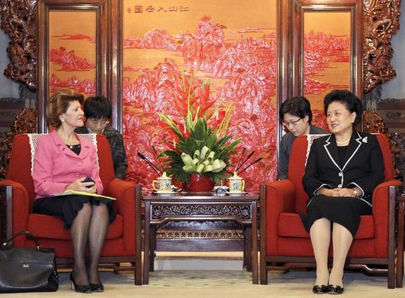 劉延?xùn)|會(huì)見歐盟委員會(huì)教育、文化、語(yǔ)言多樣性及青年事務(wù)委員瓦西利烏