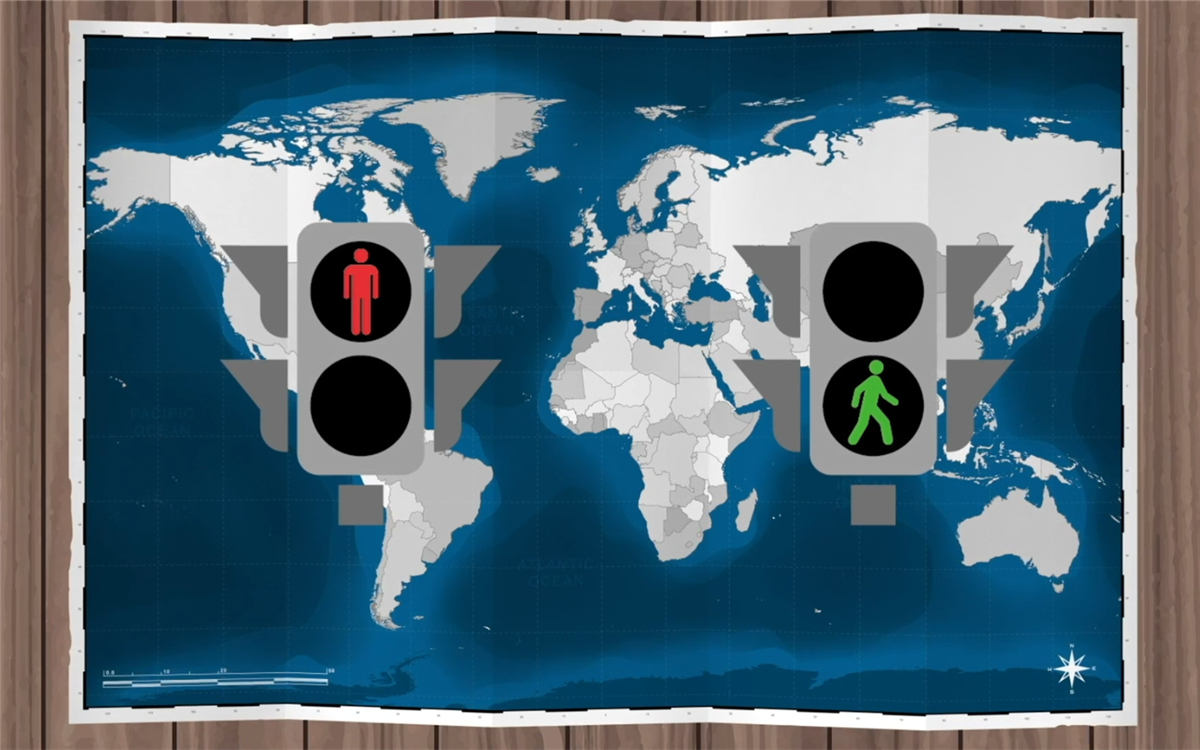 聯(lián)合國(guó)確定了紅燈停、綠燈行的規(guī)則