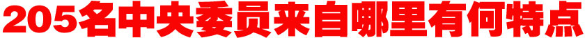205名中央委員來自哪里？有何特點？