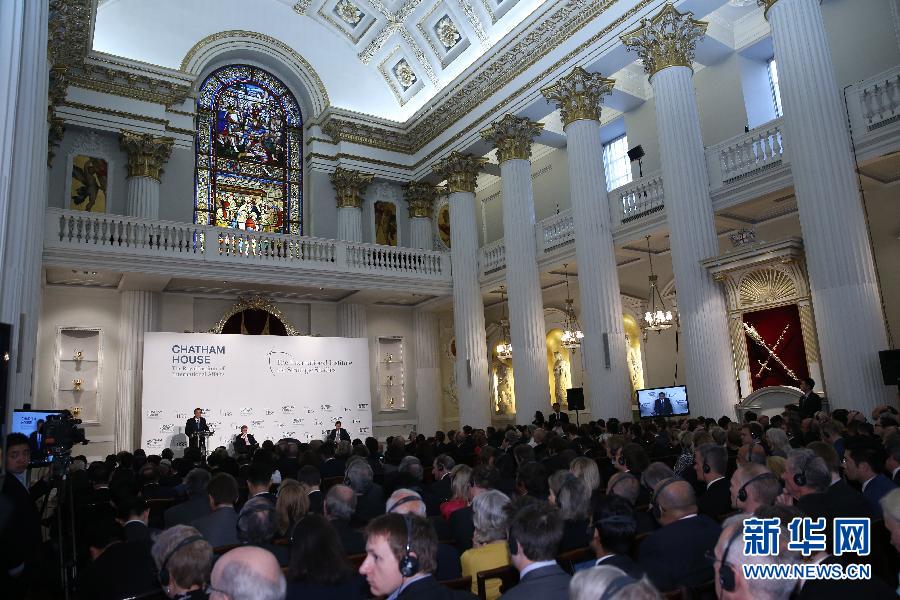 6月18日，國務院總理李克強在倫敦金融城市長官邸面向英國皇家國際問題研究所和國際戰(zhàn)略研究所兩大智庫發(fā)表題為《共建包容發(fā)展的美好世界》的演講。新華社記者 龐興雷 攝 