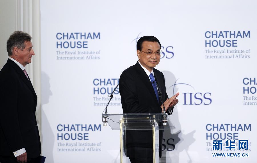6月18日，國務院總理李克強在倫敦金融城市長官邸面向英國皇家國際問題研究所和國際戰(zhàn)略研究所兩大智庫發(fā)表題為《共建包容發(fā)展的美好世界》的演講。新華社記者 張鐸 攝