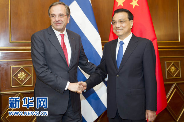 10月16日，中國國務院總理李克強在意大利米蘭會見希臘總理薩馬拉斯。 新華社記者 謝環(huán)馳 攝