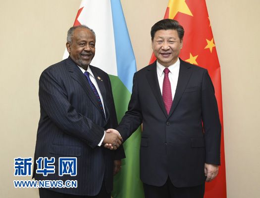 12月3日，國家主席習(xí)近平在約翰內(nèi)斯堡會見吉布提總統(tǒng)蓋萊。新華社記者 謝環(huán)馳 攝 

